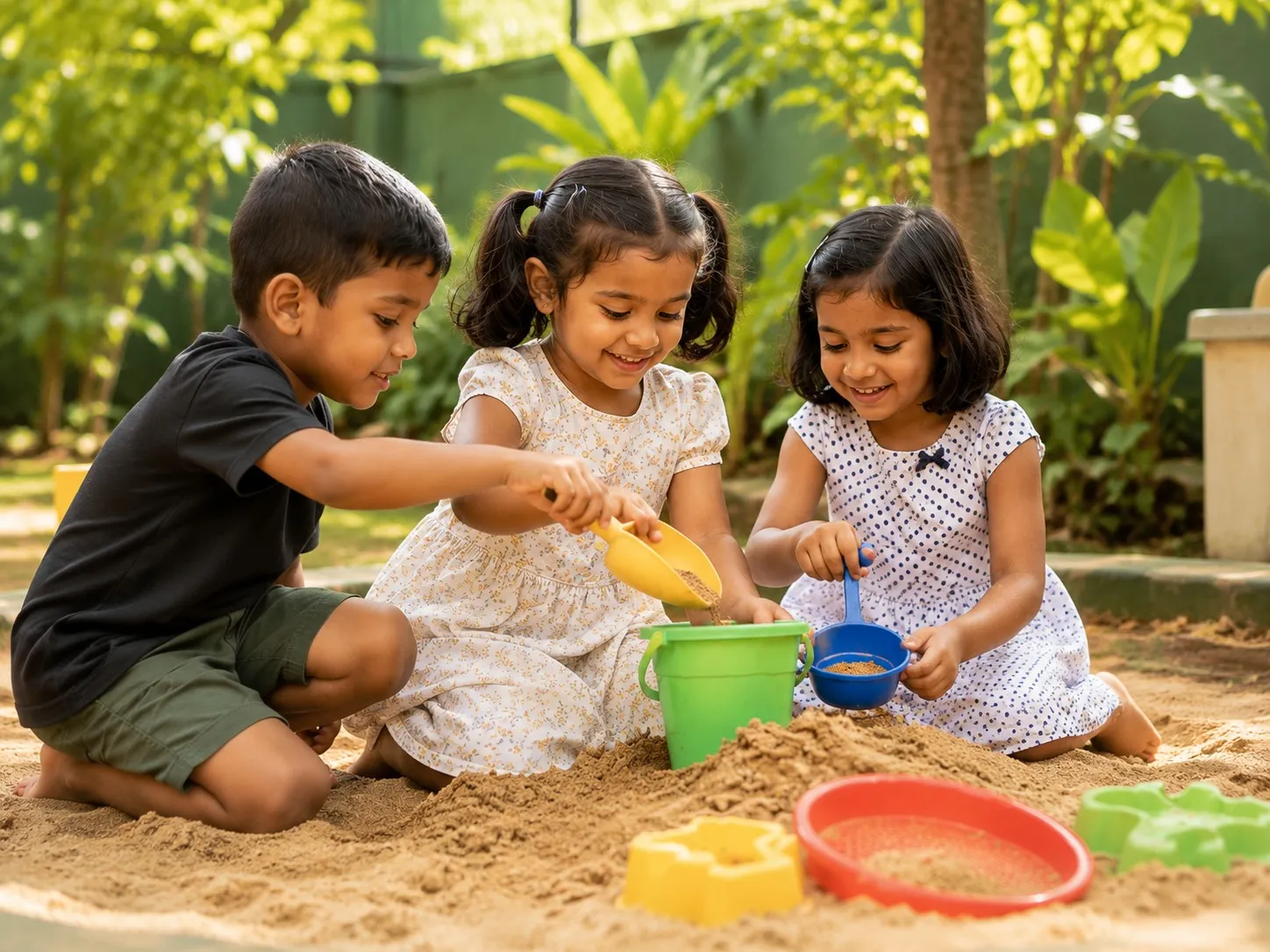 Children happily occupied at MIMS Day Care.
